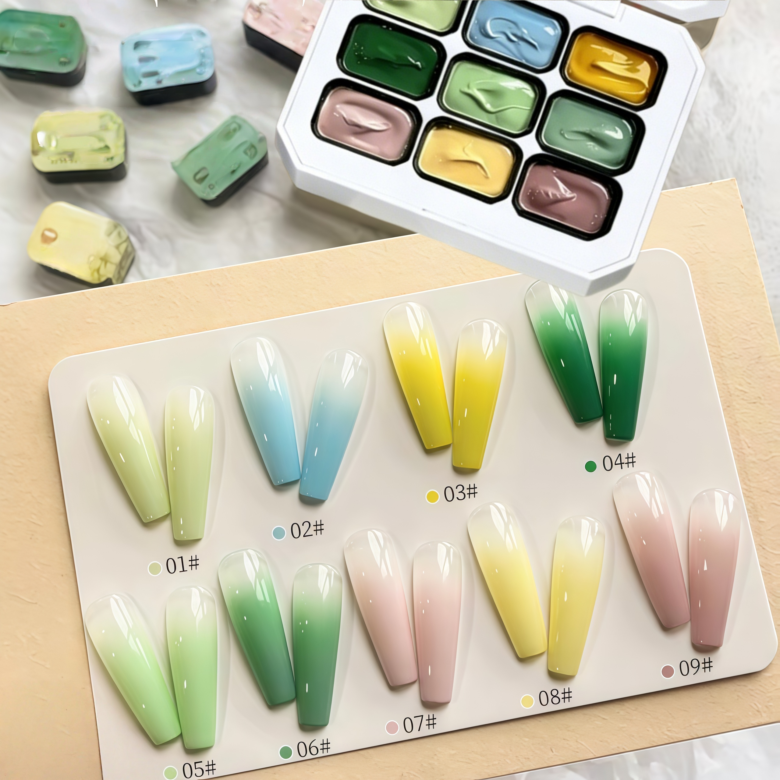 Resin Color Paste - 9-color solid nail polish,Bean paste red,