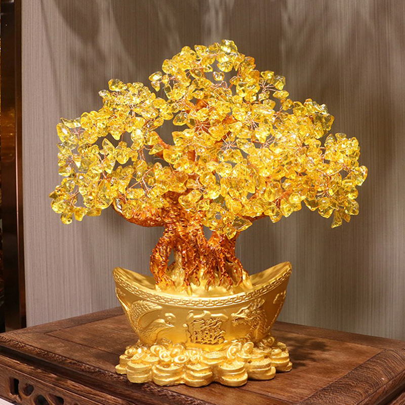 Resin Art Table Top - Lucky Money Tree Chinese Gold Ingot