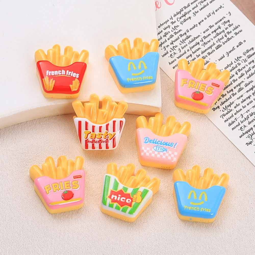 Resin Art Phone Case - 10PCS Cartoon French Fries Play Food