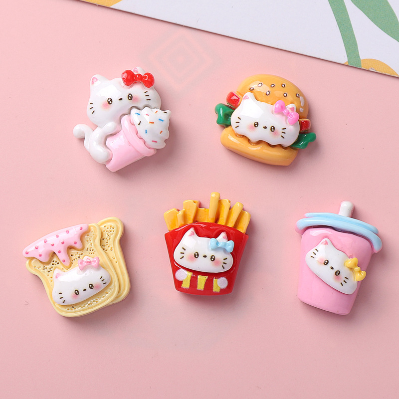 Resin Art Phone Case - 10/100PCS Cartoon glossy food, cat DIY