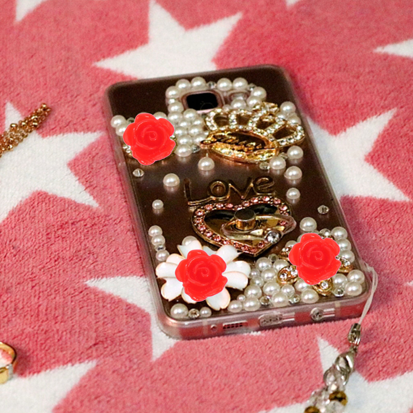 Resin Art Phone Case - 50Pcs Rose Flower Resin Decors Exquisite