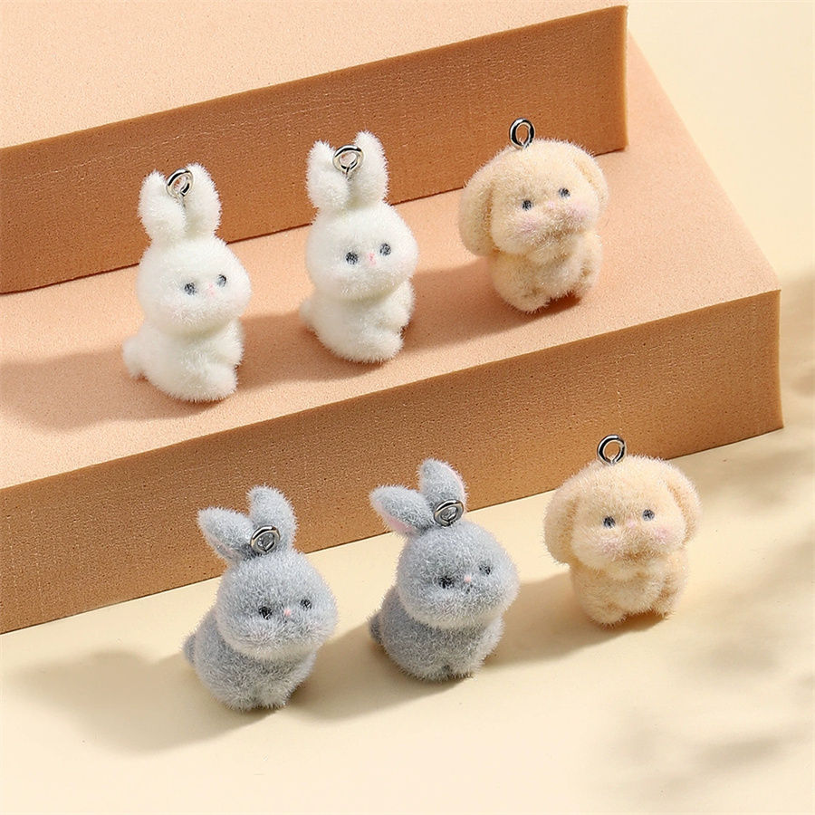 Resin Art Phone Case - 3PCS Plush resin three-dimensional rabbit dog