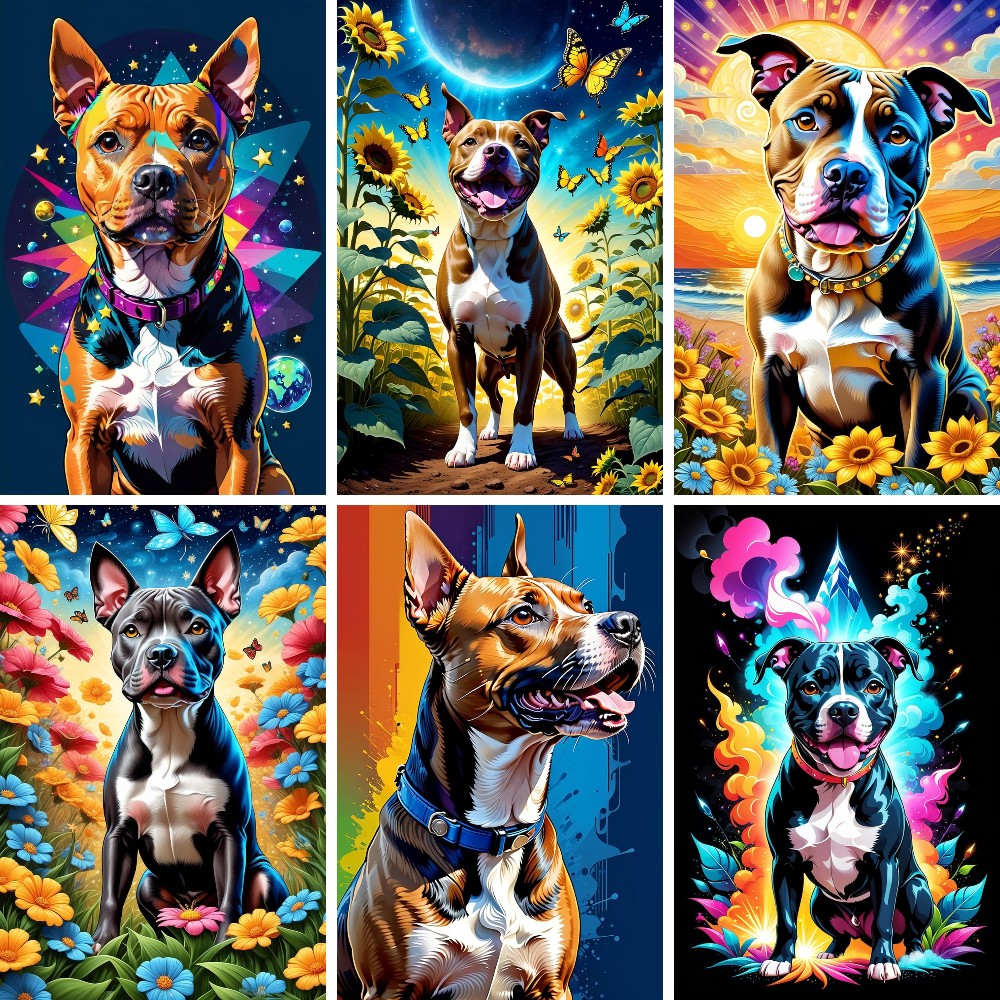Resin Art Kits For Adults - American Staffordshire Terrier Painting Diamond Art