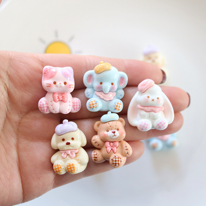 Resin Art Phone Case - 10pcs Cartoon shiny animal long-eared rabbit