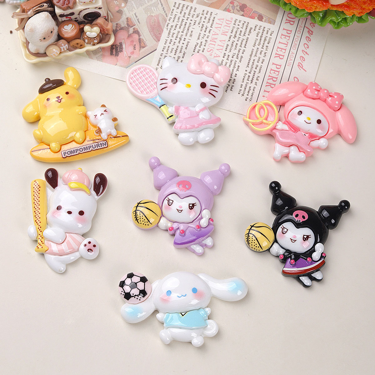 Resin Art Phone Case - 5Pcs Cute Cartoon Animals Large Card