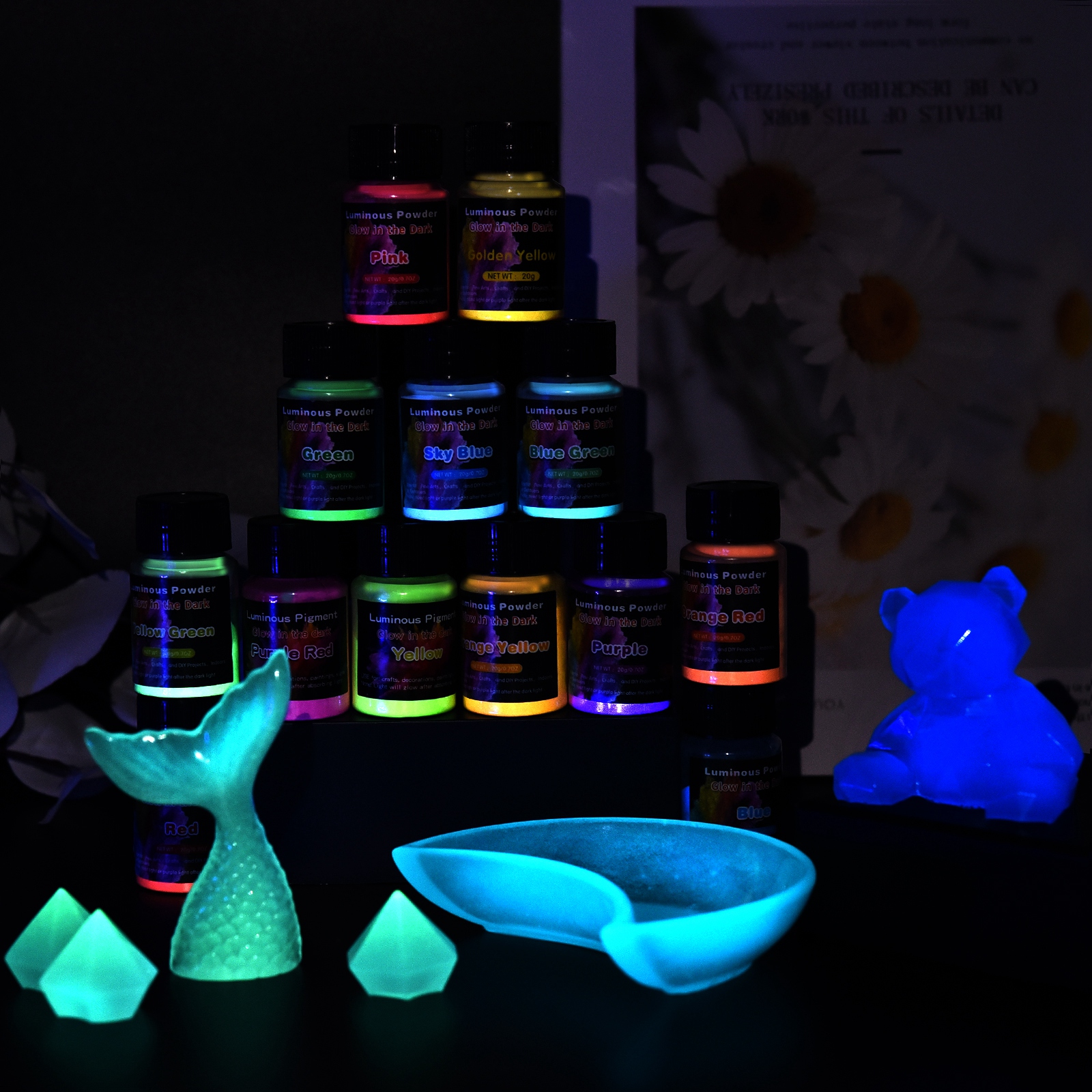 Resin Color Paste - 20g Luminous Glitter Powder Phosphor Pigment