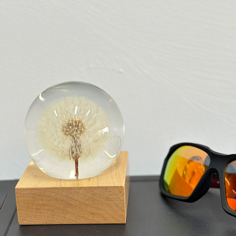 Resin Art Gift For Birthday - 1pcs Resin Dandelions Crystal Wishing Ball