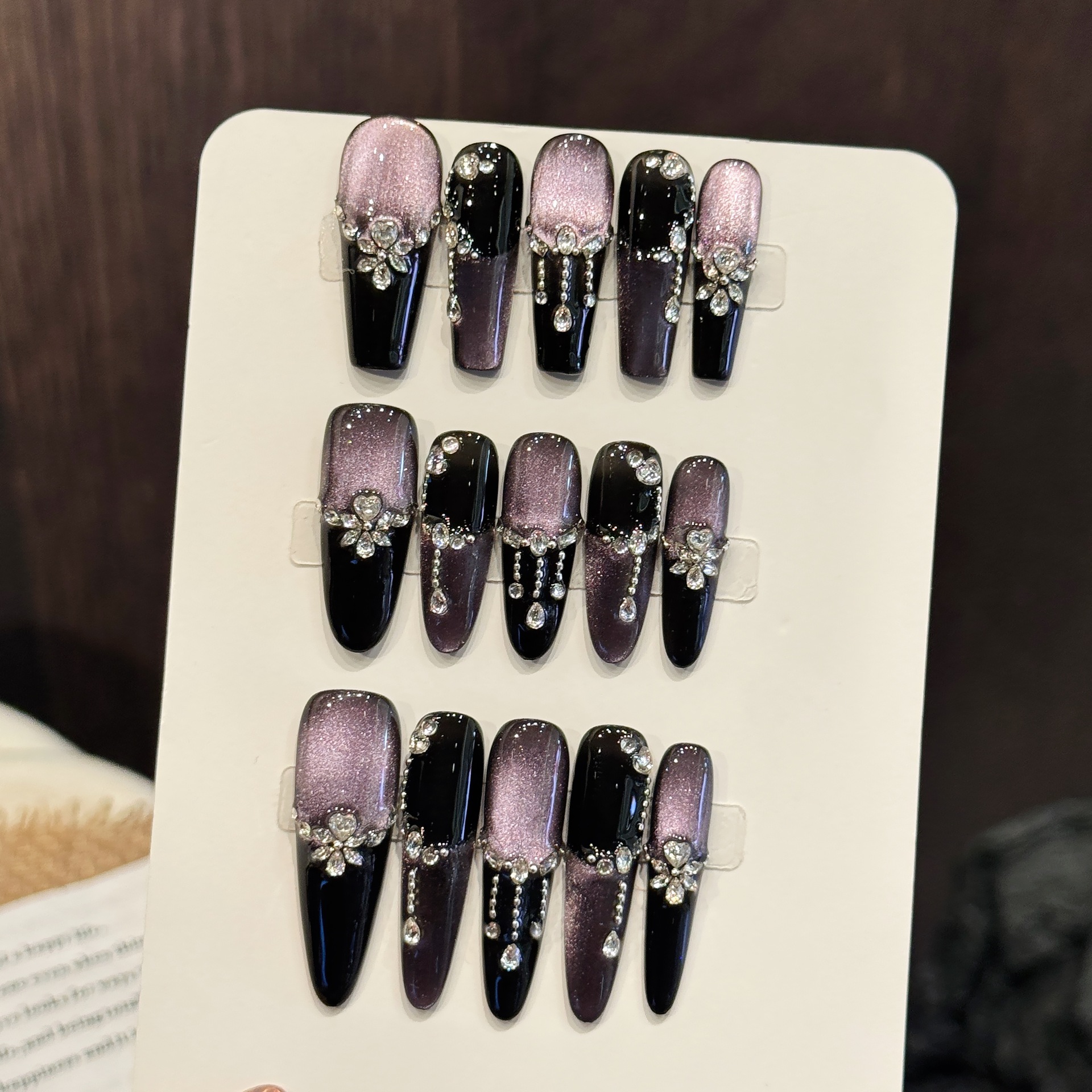 Resin Art Glitter - 10pcs Black Purple French Style Handmade