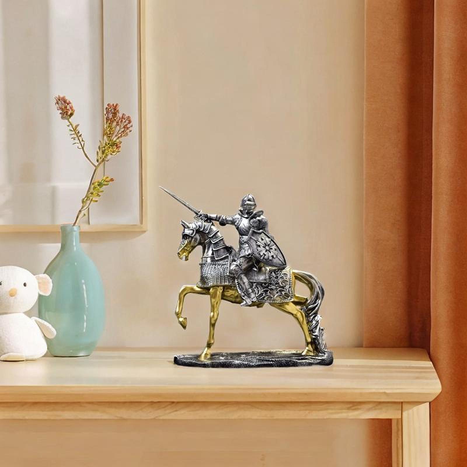 Knight Horse Statue Retro Vint - Resin Art Table Top incelemesi ve fiyatı