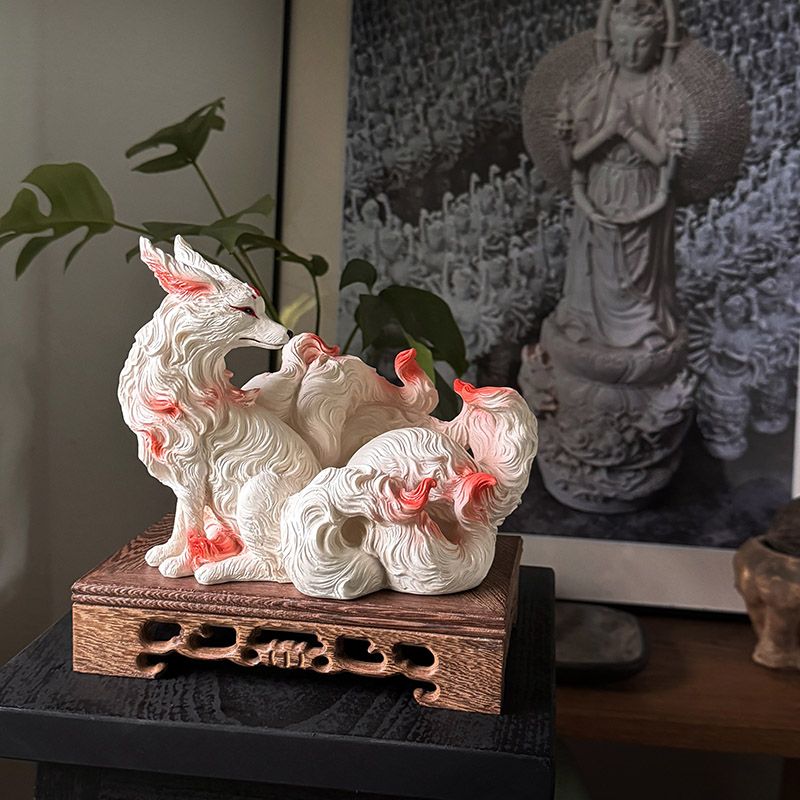 Nine-tailed fox ornaments fox  - Resin Art Gift For Birthday incelemesi ve fiyatı