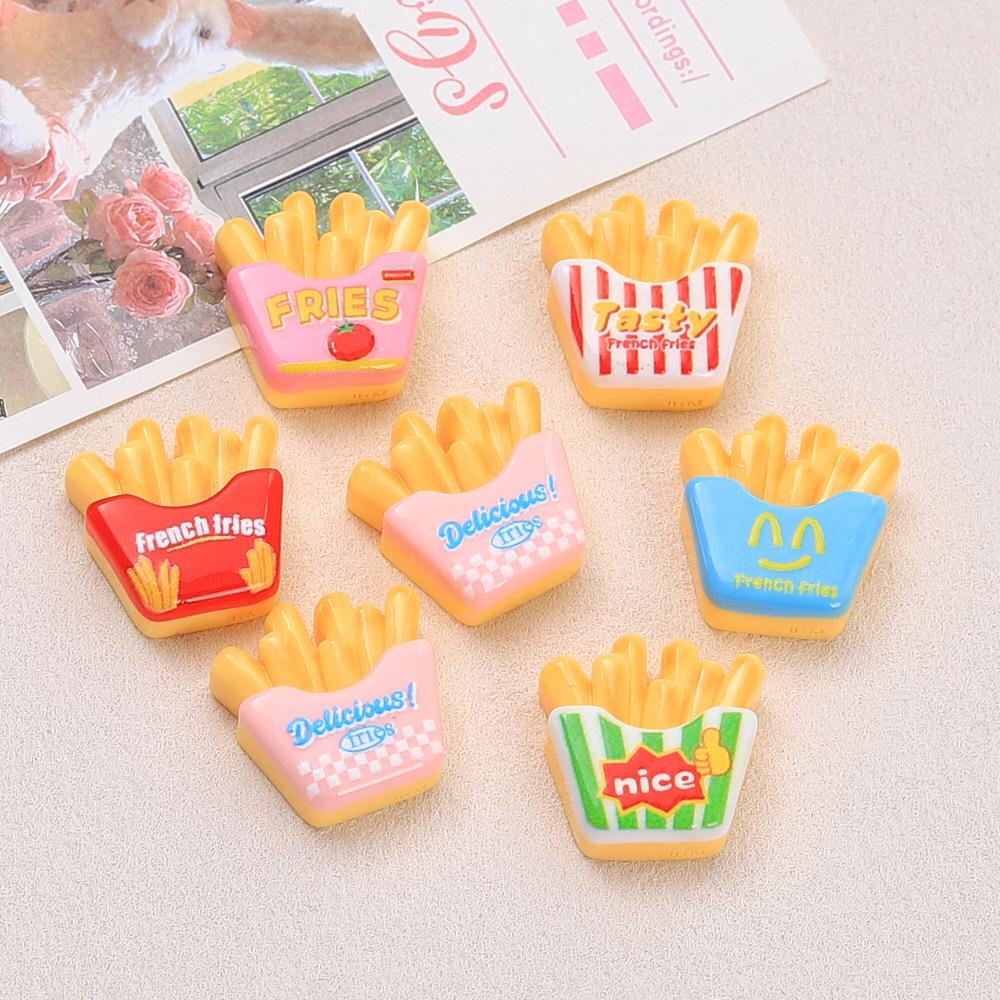 10PCS Cartoon French Fries Pla - Resin Art Phone Case incelemesi ve fiyatı