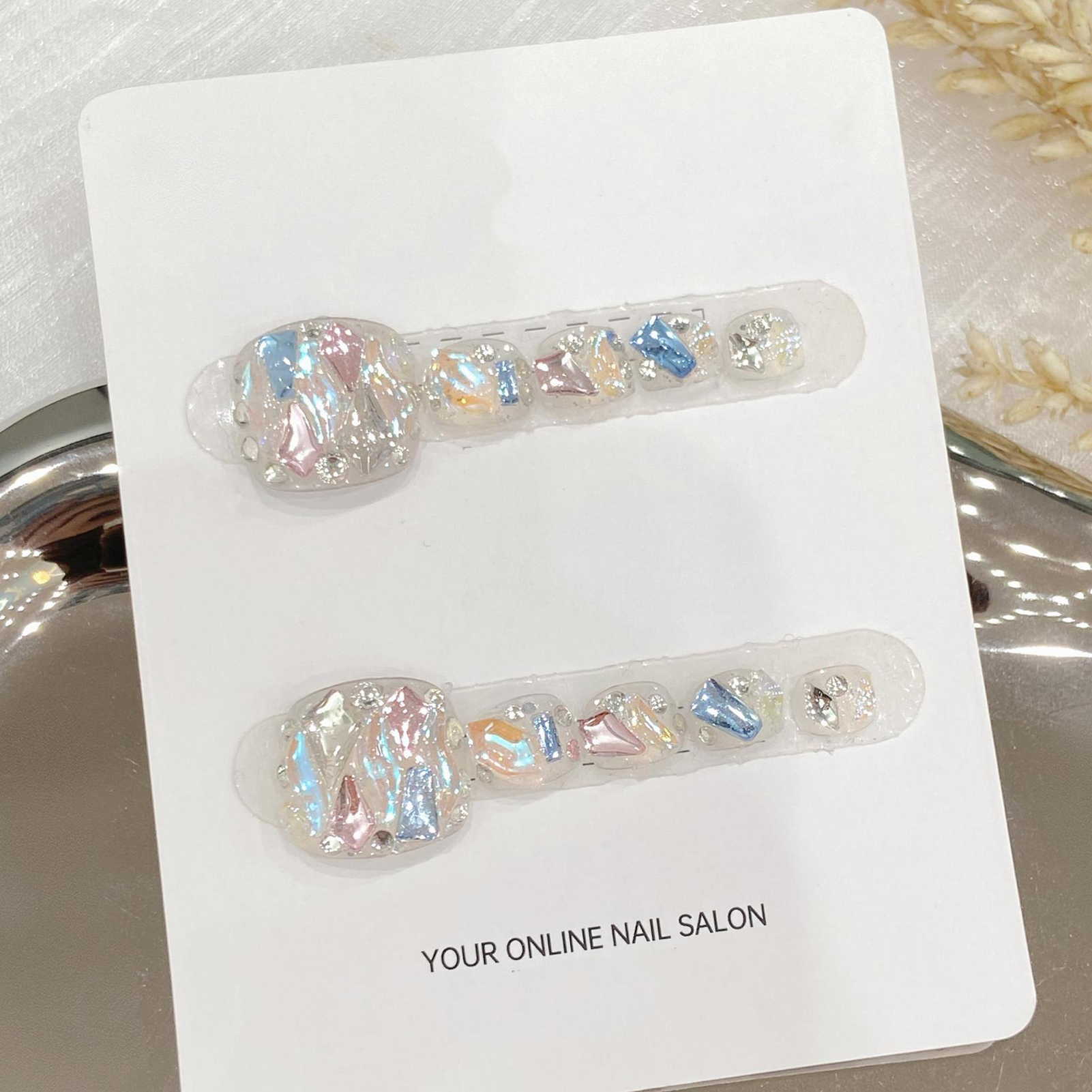 Handmade Press On Nails Transp - Resin Art Glitter incelemesi ve fiyatı