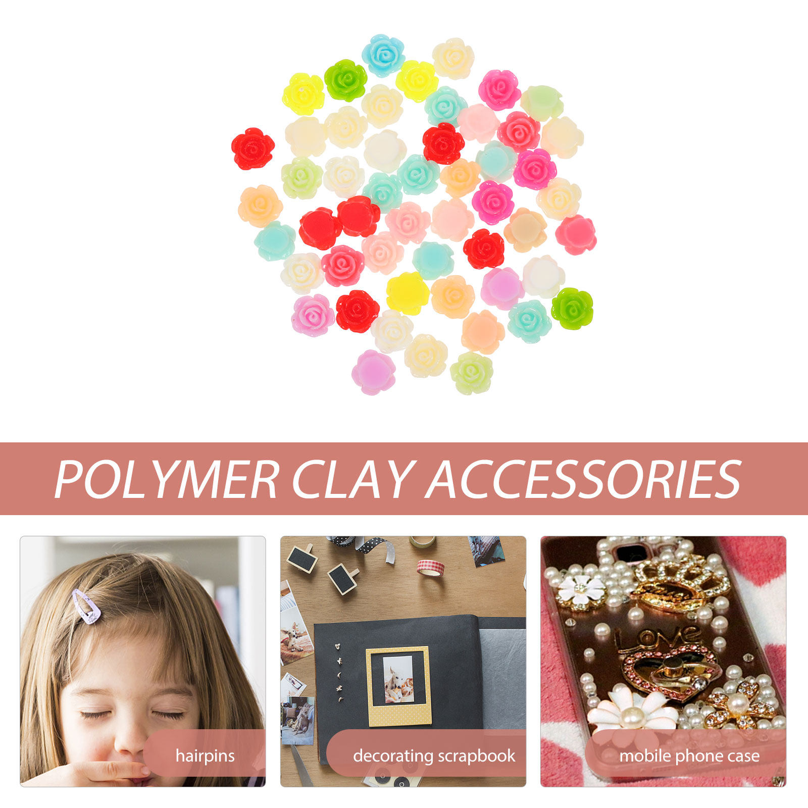50Pcs Rose Flower Resin Decors - Resin Art Phone Case incelemesi ve fiyatı