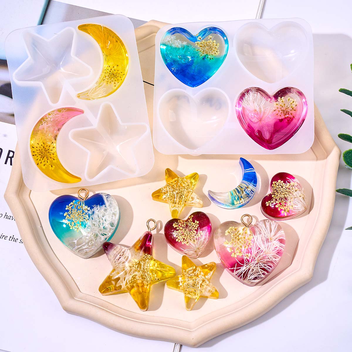 Heart Star Moon Pendant Silico - Resin Art Letters incelemesi ve fiyatı