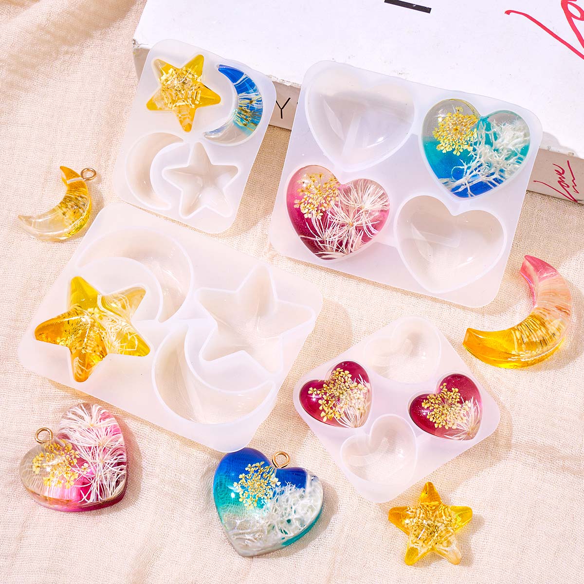 Heart Star Moon Pendant Silico - Resin Art Letters incelemesi ve fiyatı