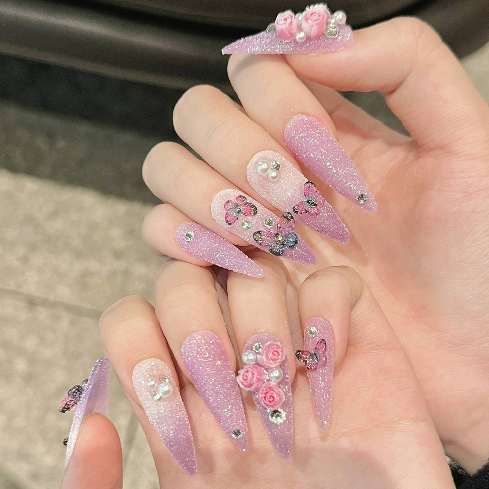 10pcs Long Stiletto Handmade F - Resin Art Glitter incelemesi ve fiyatı