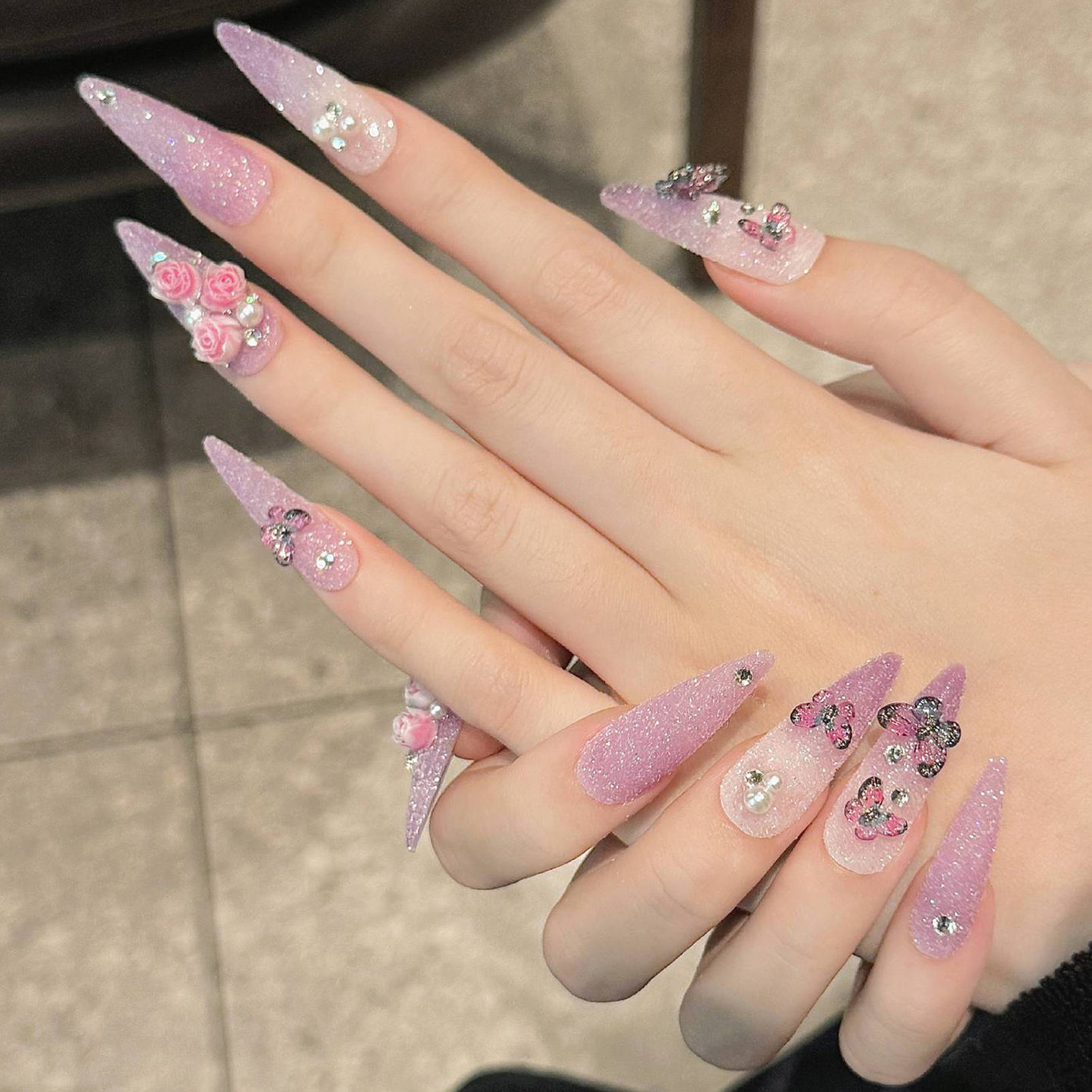 10pcs Long Stiletto Handmade F - Resin Art Glitter incelemesi ve fiyatı