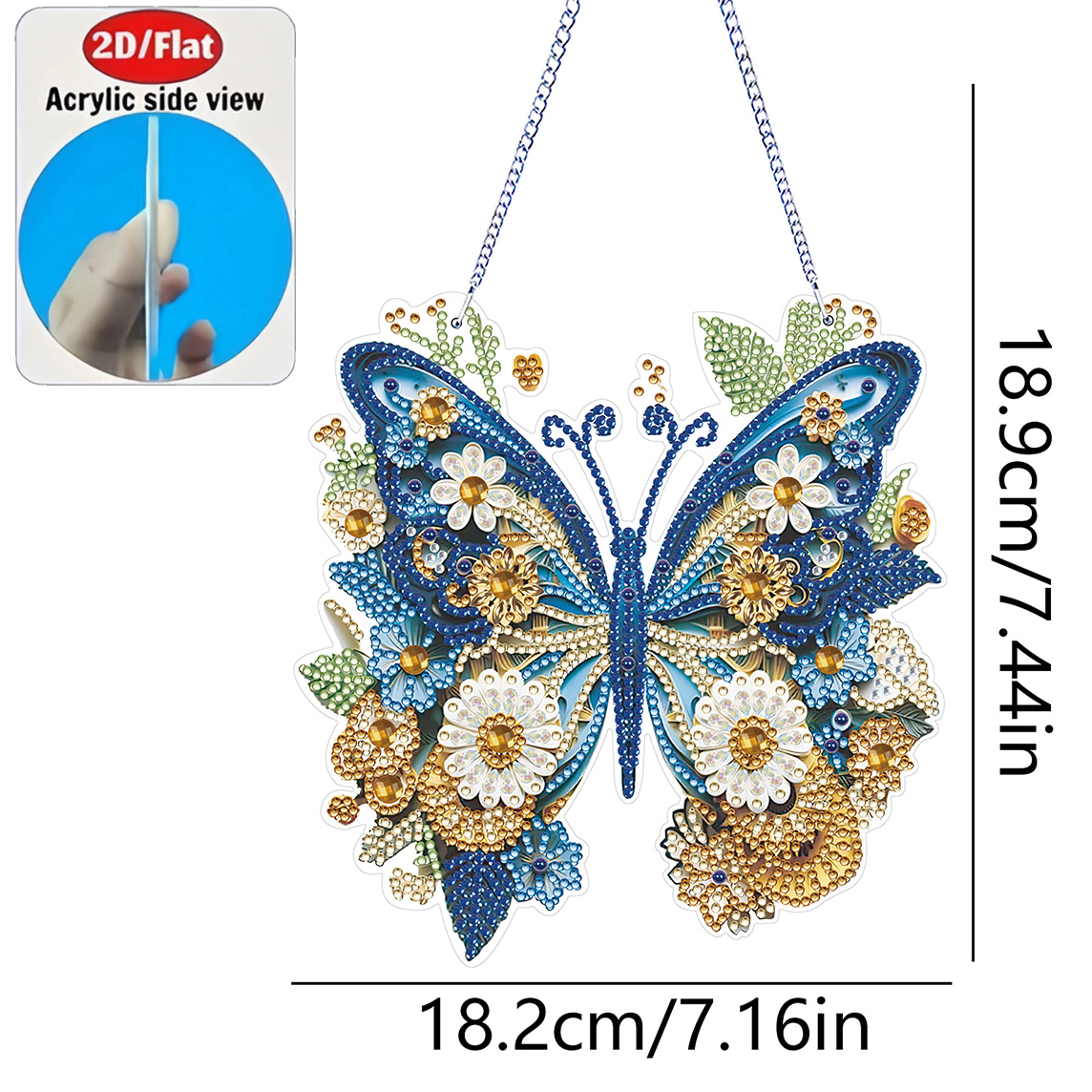 2D Flat Butterfly Ornament Acr - Resin Art Gift For Birthday incelemesi ve fiyatı
