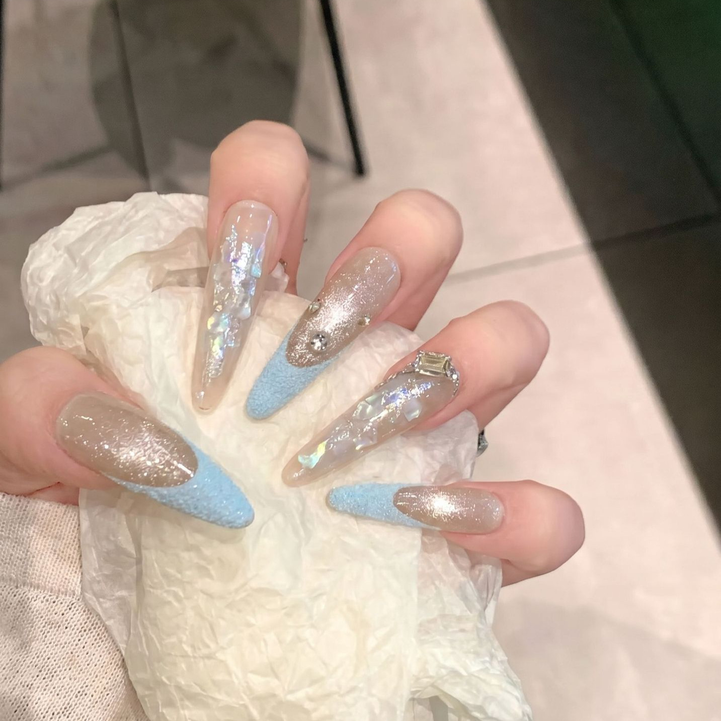 Press On Nails 10PCS Purple Fa - Resin Art Glitter incelemesi ve fiyatı