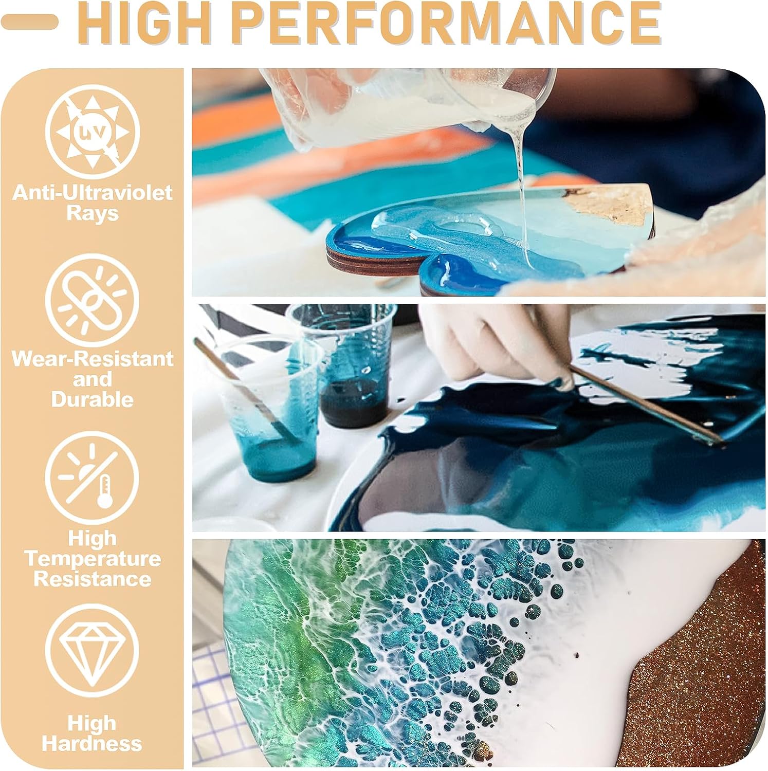 17.6oz/33.8oz AB Resin Epoxy G - Resin Art Table Top incelemesi ve fiyatı