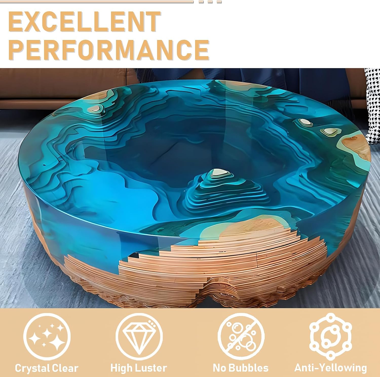 17.6oz/33.8oz AB Resin Epoxy G - Resin Art Table Top incelemesi ve fiyatı