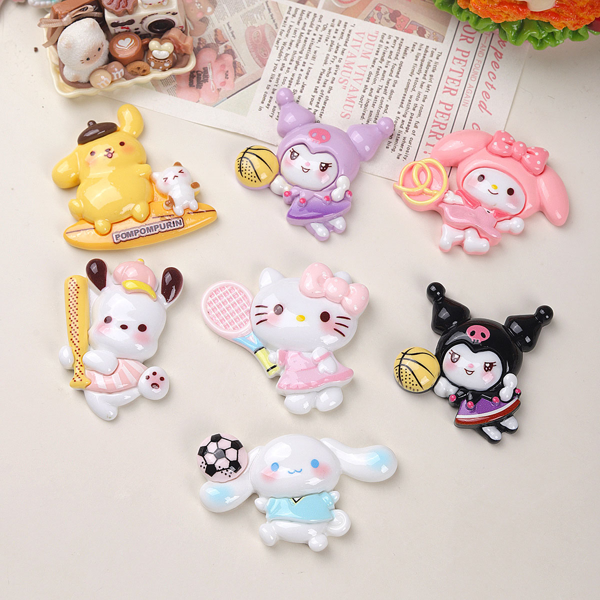 5Pcs Cute Cartoon Animals Larg - Resin Art Phone Case incelemesi ve fiyatı