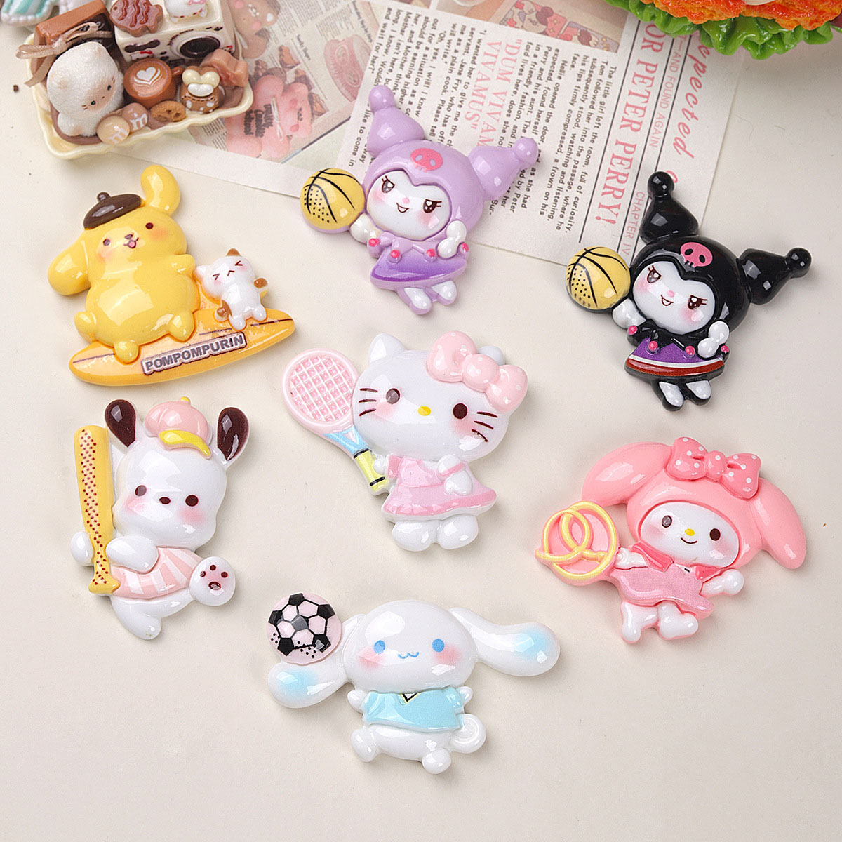 5Pcs Cute Cartoon Animals Larg - Resin Art Phone Case incelemesi ve fiyatı