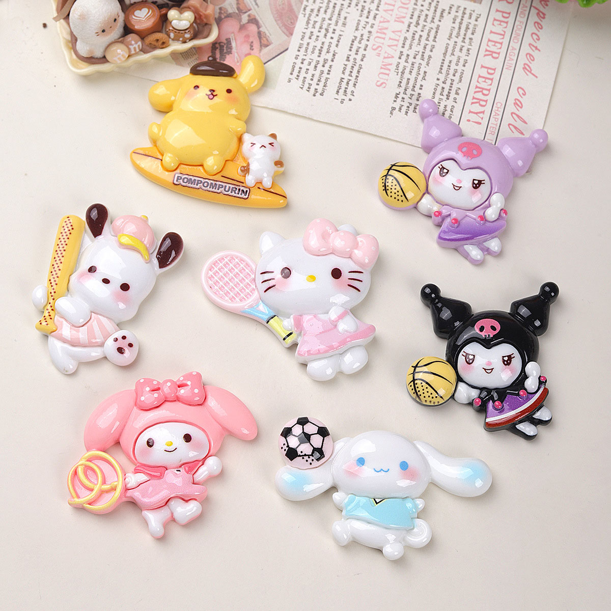 5Pcs Cute Cartoon Animals Larg - Resin Art Phone Case incelemesi ve fiyatı