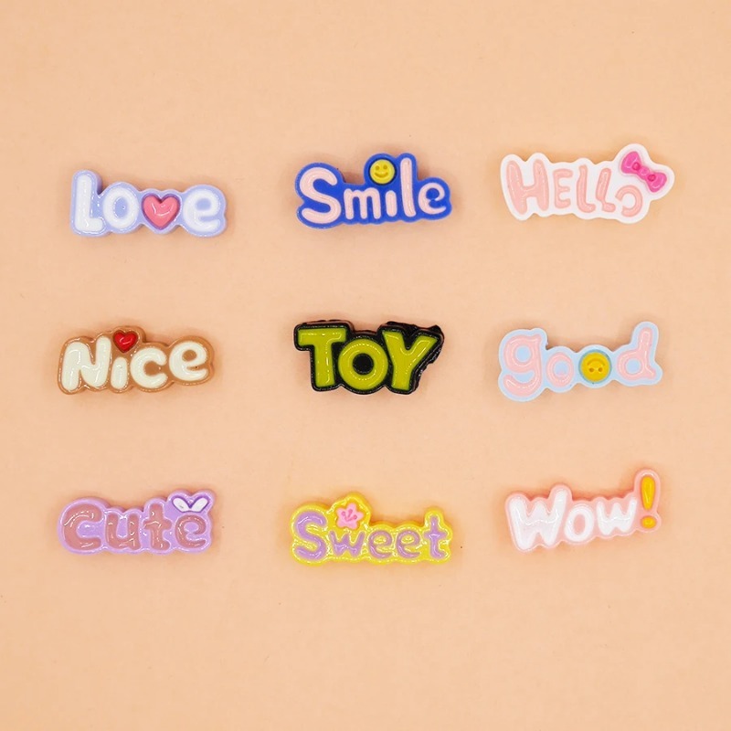 10Pcs Cute Flat Back Wow Luck  - Resin Art Phone Case incelemesi ve fiyatı