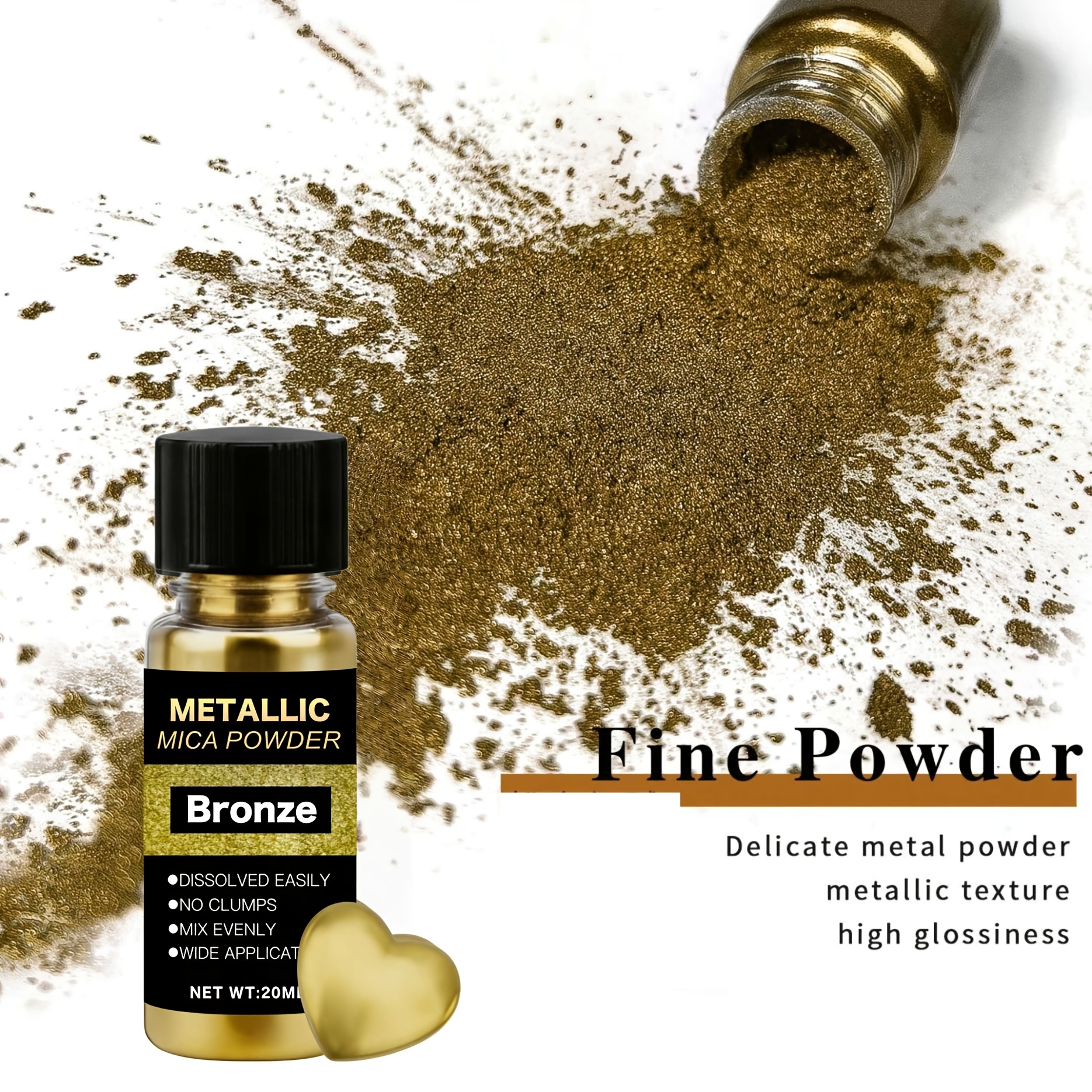 Metallic Mica Powder, Brushed  - Resin Art Letters incelemesi ve fiyatı