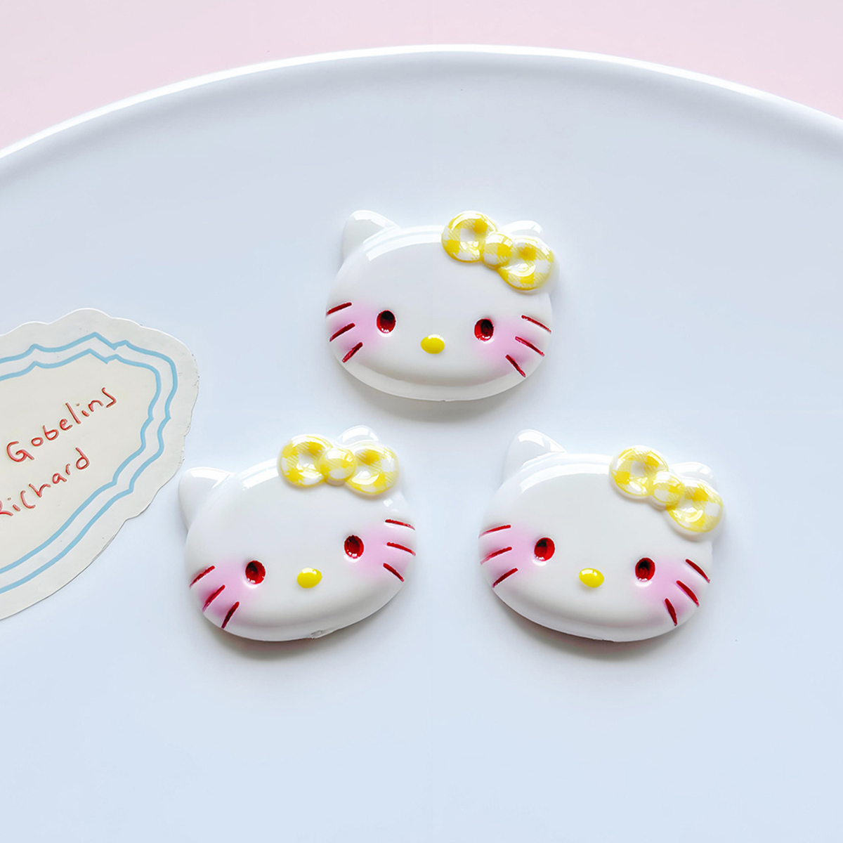 10Pcs Sanrio KT Cat Resin Acce - Resin Art Phone Case incelemesi ve fiyatı