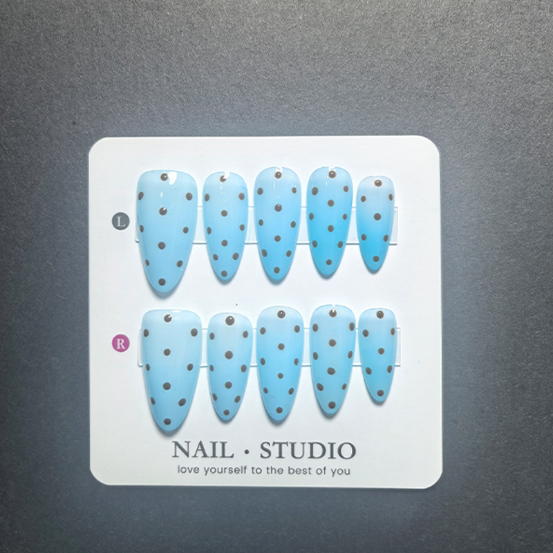 10Pcs Light Blue Press on Nail - Resin Art Glitter incelemesi ve fiyatı