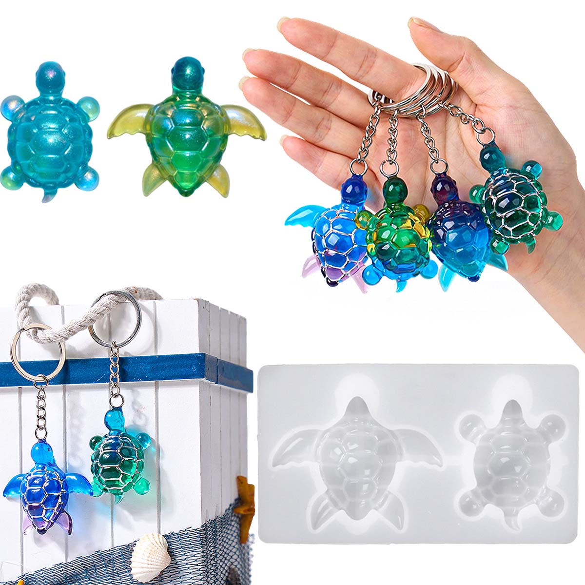 3D Sea Turtle Keychain Silicon - Resin Art Letters incelemesi ve fiyatı