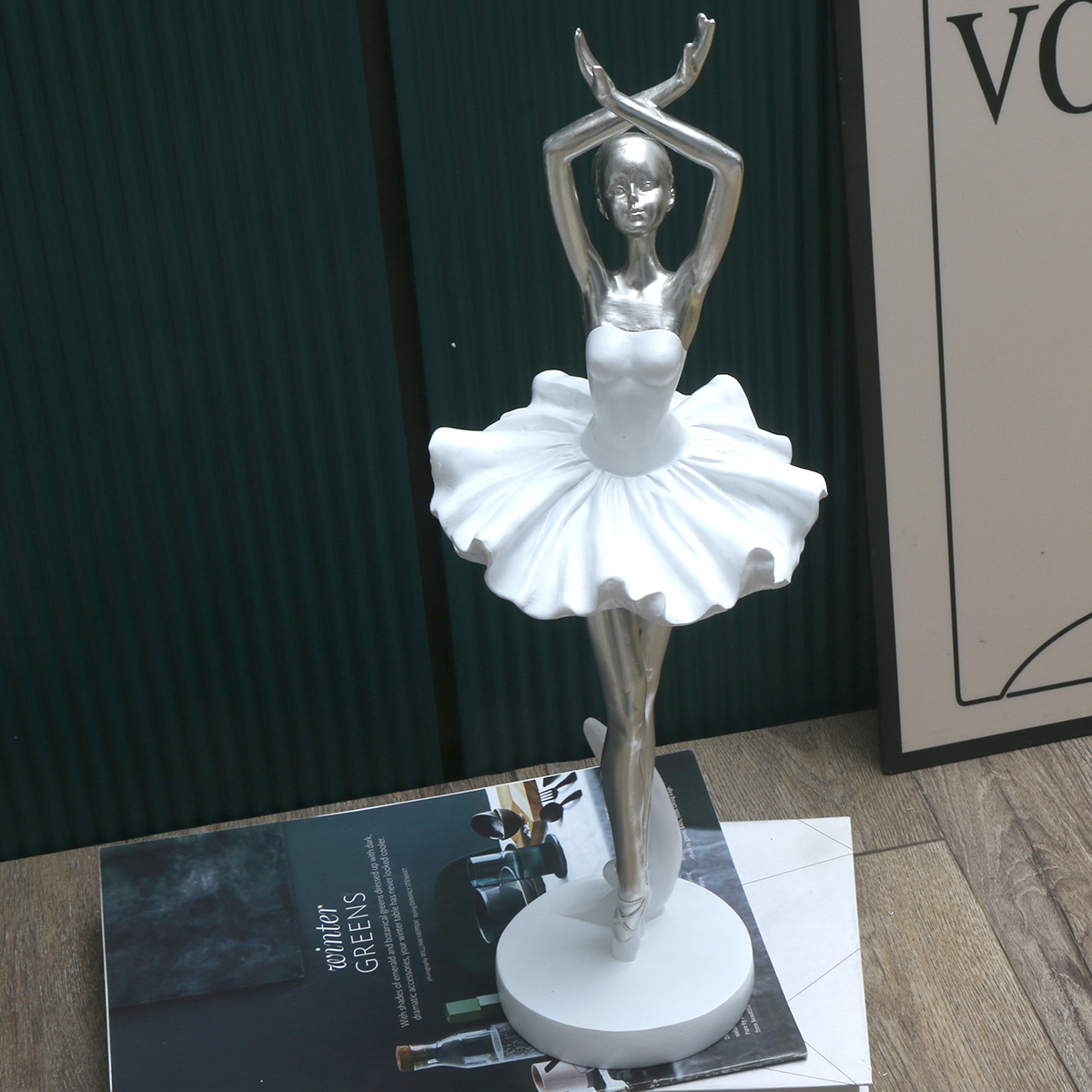 Silver Ballerina Statue - Mode - Resin Art Table Top incelemesi ve fiyatı