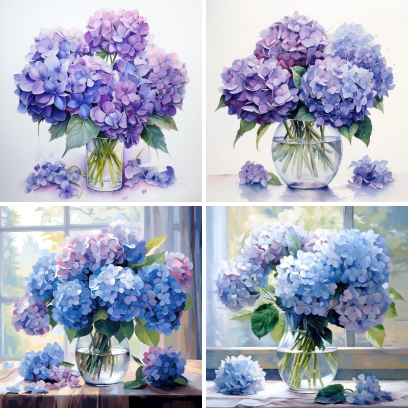 Diamond Painting Hydrangeas Fl - Resin Art Kits For Adults incelemesi ve fiyatı