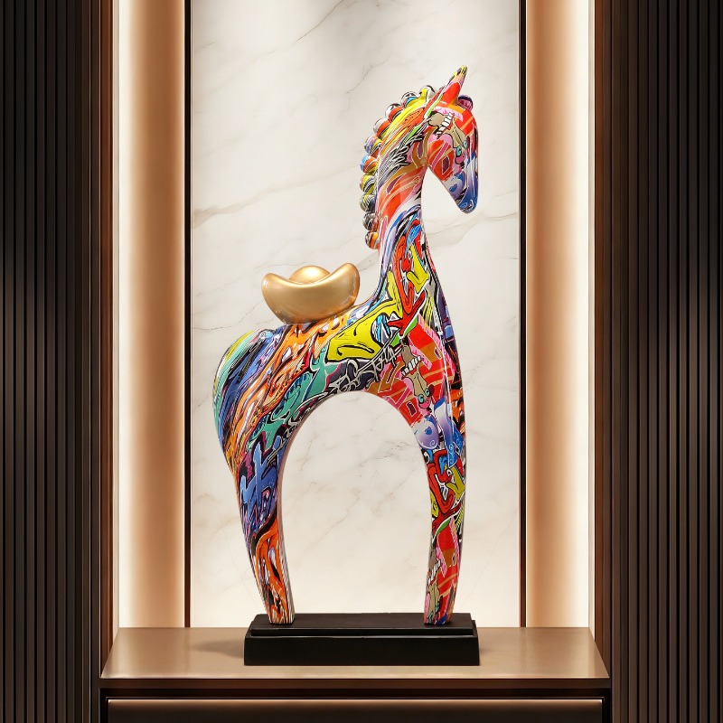Colorful Horse Sculpture Ornam - Resin Art Gift For Birthday incelemesi ve fiyatı