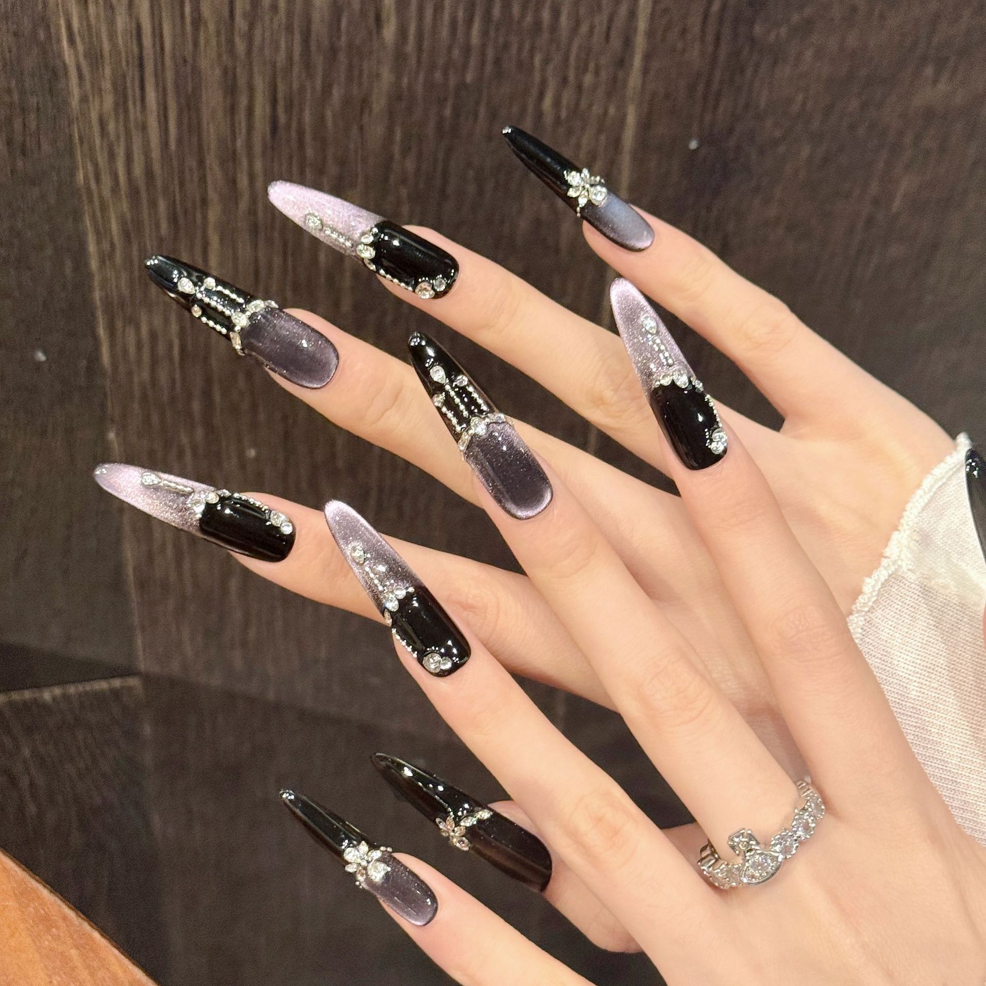 10pcs Black Purple French Styl - Resin Art Glitter incelemesi ve fiyatı